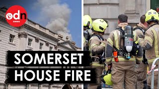 Somerset House Blaze Rips Through Roof of Famous London Landmark [upl. by Pauwles368]