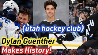 quotDylan Guenther Makes History with First Goal for Utah Hockey Clubquot [upl. by Tekla743]