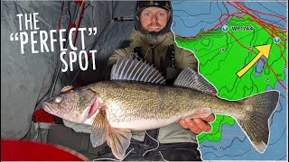 SECRET SPOT is LOADED with Walleyes Ice Fishing [upl. by Thgiled]