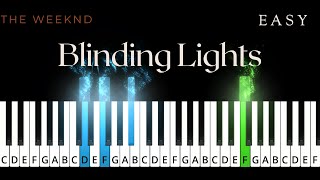 The Weeknd  Blinding Lights  EASY Piano Tutorial  Synthesia [upl. by Berstine]