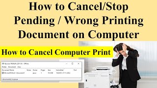 How to CancelStop Pending or Wrong Printing Document on Computer  How to cancel computer print [upl. by Pathe]