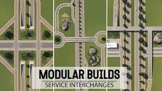 3 Simple amp Easy VANILLA Service Interchange Designs In Cities Skylines Modular Builds [upl. by Yelsna]