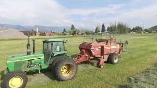 Baling Hay John Deere 4640 and Hesston 4790 DJI Phantom [upl. by Adi]