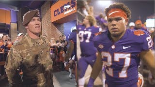 Clemson Football  Father returns from Afghanistan to surprise son before a game [upl. by Piotr]