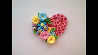 Paper Quilling Art Quilling Valentines Day Idea  Quilling Magnet Heart Quilling Ideas [upl. by Kosaka311]