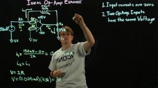 Circuits 1  Ideal Opamp Example [upl. by Campball112]