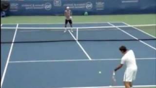 Federer plays left handed [upl. by Marler655]