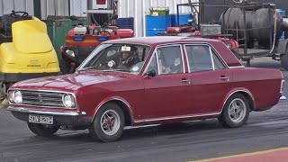 NA Cosworth Mk2 Cortina at Santa Pod Raceway [upl. by Animor]