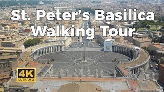 St Peters Basilica Tour  4K  with Captions 2017 [upl. by Nallak252]