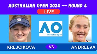 KREJCIKOVA vs ANDREEVA  AUSTRALIAN OPEN ROUND 4 2024LIVEPLAYBYPLAYLIVESTREAMTENNIS TALK [upl. by Stich]