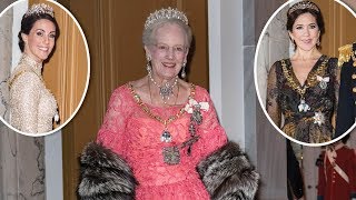 Dronning Margrethe Mary og Marie strålede til nytårskur og taffel [upl. by Eula]