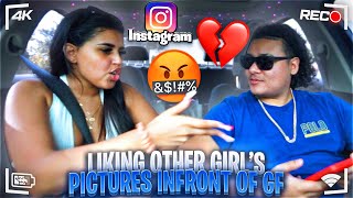 LIKING OTHER GIRLS PICTURES IN FRONT OF LATINA GIRLFRIEND 😳 [upl. by Siobhan]