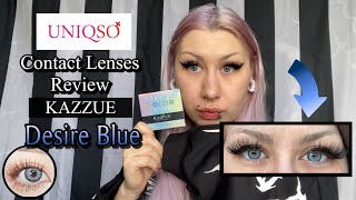 KAZZUE DESIRE BLUE CONTACT LENSES REVIEW [upl. by Walkling]