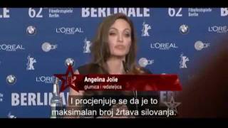 Angelina Jolie Serbian media provoked questions before the premiere in Bosnia [upl. by Kotto234]