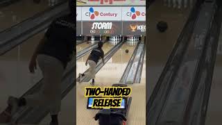 Twohanded Release shorts twohandedrelease bowlingtechniques [upl. by Crandell]