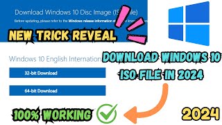 How to Download Windows 10 ISO file Directly from Microsoft Official Website  New Trick  2024 [upl. by Atinoj882]