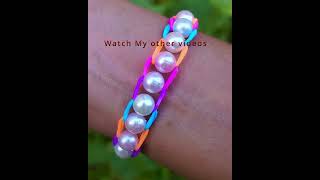 Rubber band Bracelet  5 mins Easy DIY Bracelet  Handmade bracelet [upl. by Einahpehs]