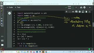 Week 9  Lecture 43  Polynomial Interpolation Implementation of Lagrange Form as Python Code [upl. by Haerdna]