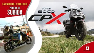 Moto Eléctrica Subiendo La Pared del 20 de Julio de Bogotá  Soco CPX [upl. by Steel]