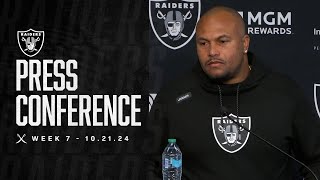 Coach Pierce Presser  102124  Raiders  NFL [upl. by Nereen832]