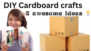 DONT THROW CARDBOARD BOXES  LOOK AT WHAT I DID WITH THESE  DIY IDEAS  Best out of waste [upl. by Cirnek]