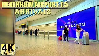 London Heathrow Airport walking tour  LHR T5 arrivals [upl. by Dre]