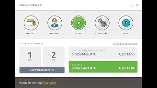 NiceHash 20 Multi CPUGPU Cryptocoin Miner Setup [upl. by Zerat]