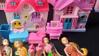 Disney dolls house and bags and house accessories Dollhouse unboxing video [upl. by Ydnic336]