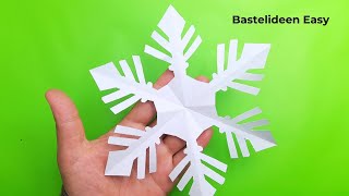 Schneeflocken aus Papier basteln – Ideen für Weihnachtsdeko  Bastelideen Easy [upl. by Dewey377]