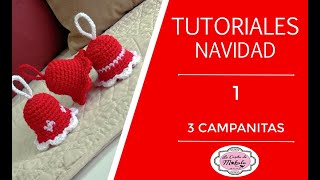 🍀 TUTORIAL DE NAVIDAD 1 Aprende a tejer CAMPANITAS NAVIDEÑAS a crochet  Christmas Bell Ornament [upl. by Kcirredal742]