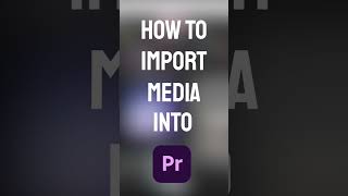 How to import files into Premiere Pro [upl. by Elnar]