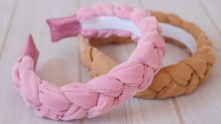 PUFFY Braided Headband Tutorial  DIY Hard Headband Design Ideas [upl. by Berfield539]