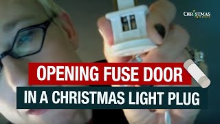 Opening Fuse Door in a Christmas Light Plug [upl. by Albric442]