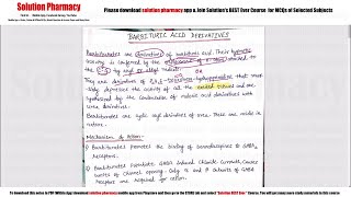 Class 49 Barbiturate Derivative  Medicinal Chemistry 01  Derivative of Barbiturate [upl. by Heinrike]