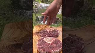 cooking tender cuts of meat on green pastures asmr cooking food shorts [upl. by Willetta]