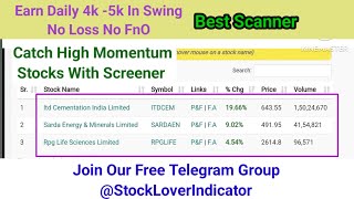 High Momentum Stocks Screener Swing Trading Ideas swingtrading momentumstocks [upl. by Yelah296]