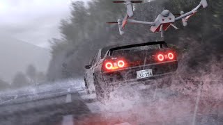 R32 GTR Rainy Skyline Attack MF GHOSTInitial D Style Animation [upl. by Iinden]