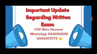 CSS Written Exam ✍️ Update  CSP Miss Hareem  03451505100 [upl. by Annahsat680]