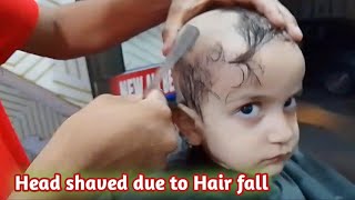 Small Baby angry head shaved by local barber 🇮🇳 India  headshave crying 🧒 [upl. by Valeda]