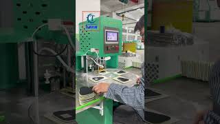 Automatic Rotary Label Press Machine 4 Station Shoe Tongue Labeling [upl. by Lorita]