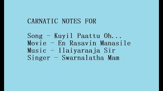 Kuyil Paattu Oh  Carnatic Notes [upl. by Nanor]