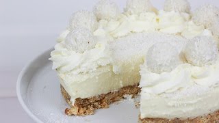 Raffaello Torte ohne Backen  No Bake Raffaello Cheesecake [upl. by Loredo26]