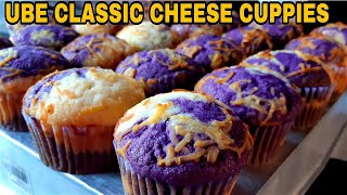 UBE CLASSIC CHEESE CUPCAKES  Makes 2 dozens  Melt in your Mouth Negosyo Recipe [upl. by Mohun]