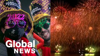 New Years 2022 countdown celebrations around the world  FULL [upl. by Oriole]