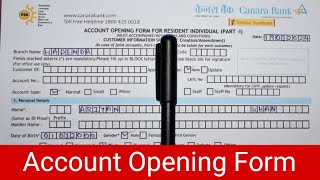 Canara Bank Savings Account Opening Form 2024  Canara Bank Account Opening Form Fill Up [upl. by Inge]