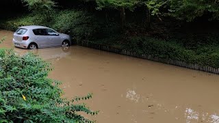 On fait le tour du chien au milieu des inondations à Epinay sous Sénart [upl. by Suiravat]