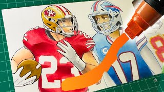 NFL STARS Drawn In EPIC Art Styles 🏟️ 🏉 [upl. by Llertnahs]