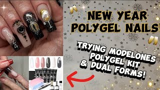 NEW YEAR POLYGEL NAILS  HOW TO USE DUAL FORMS  MODELONES BEGINNER POLYGEL KIT [upl. by Assirat517]