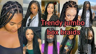 Elegant jumbo box braids hairstyles for African American ladies jumbo braids hairstyles  Braids [upl. by Lethia]