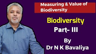 Measuring and Value of Biodiversity Explained by Dr N K Bavaliya [upl. by Kotick698]